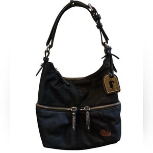 Dooney & Bourke Black Canvas Leather Trim Purse Handbag